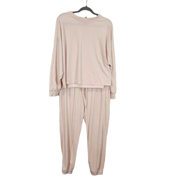 Old Navy Women's Cozy Velour‎ Jogger and Sweatshirt Set in Wild Geranium - Large - Picture 1 of 12